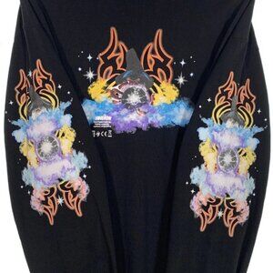 HERON PRESTON TRIBAL WIZARD Long Sleeve T-Shirt, Organic, Black, Size L